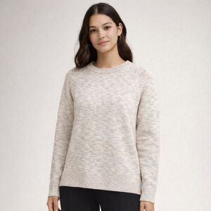Lululemon Heathered Cotton Blend Crewneck Sweater Women’s Small Neutral